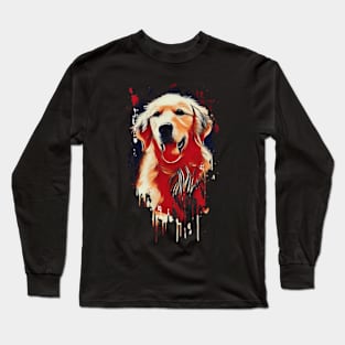 Golden retriever Tie Dye dog art design Long Sleeve T-Shirt